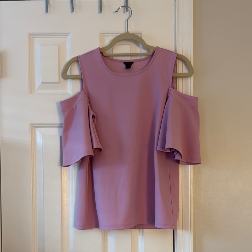 Ann Taylor Lilac Cold Shoulder Blouse